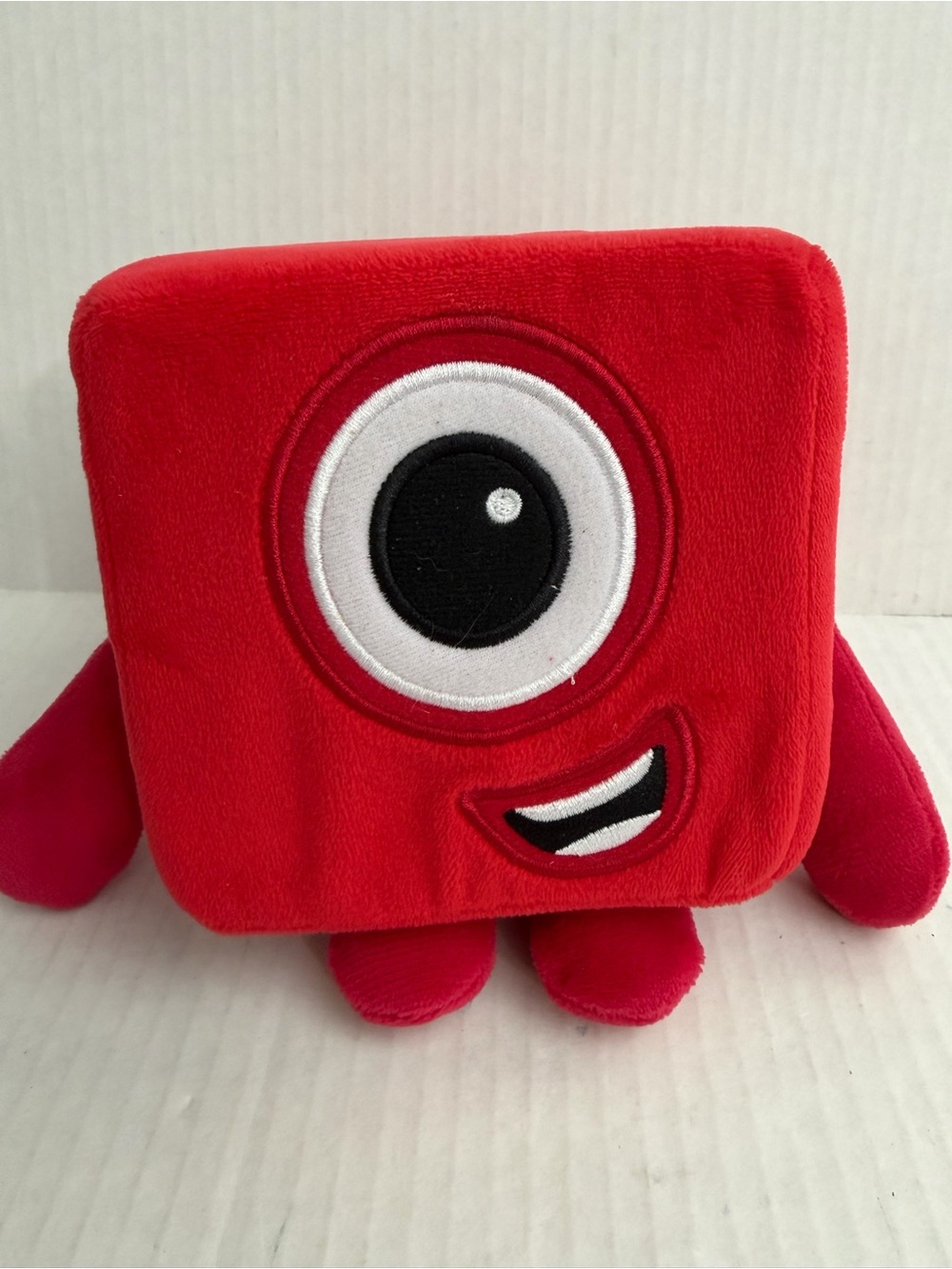 Hand2mind Number Blocks Number 1 Block Red Square One-Eyed Monster Plush Toy
